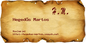 Hegedűs Martos névjegykártya