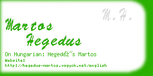 martos hegedus business card